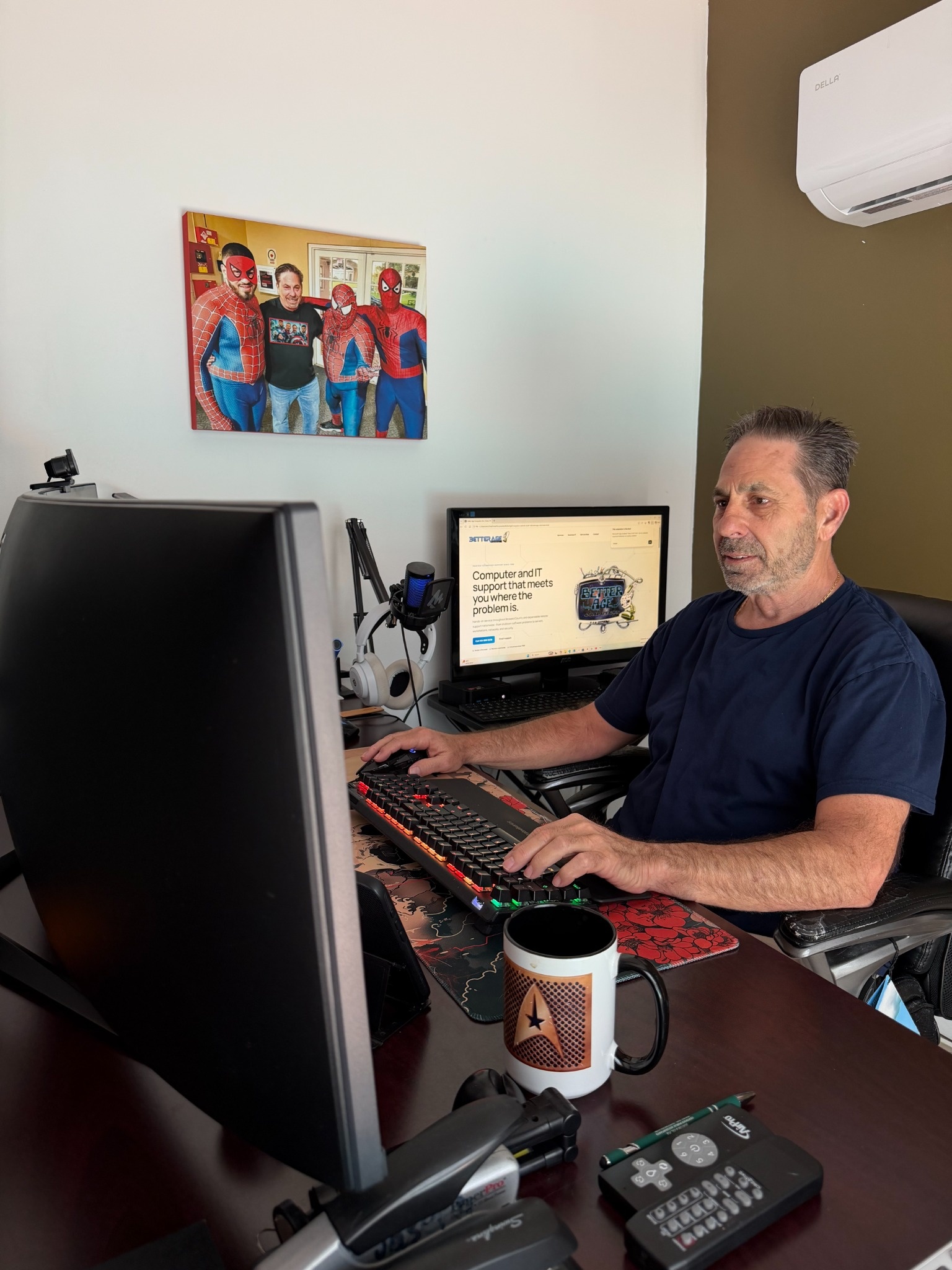 Eric Joseph working at his modern computer setup in 2026